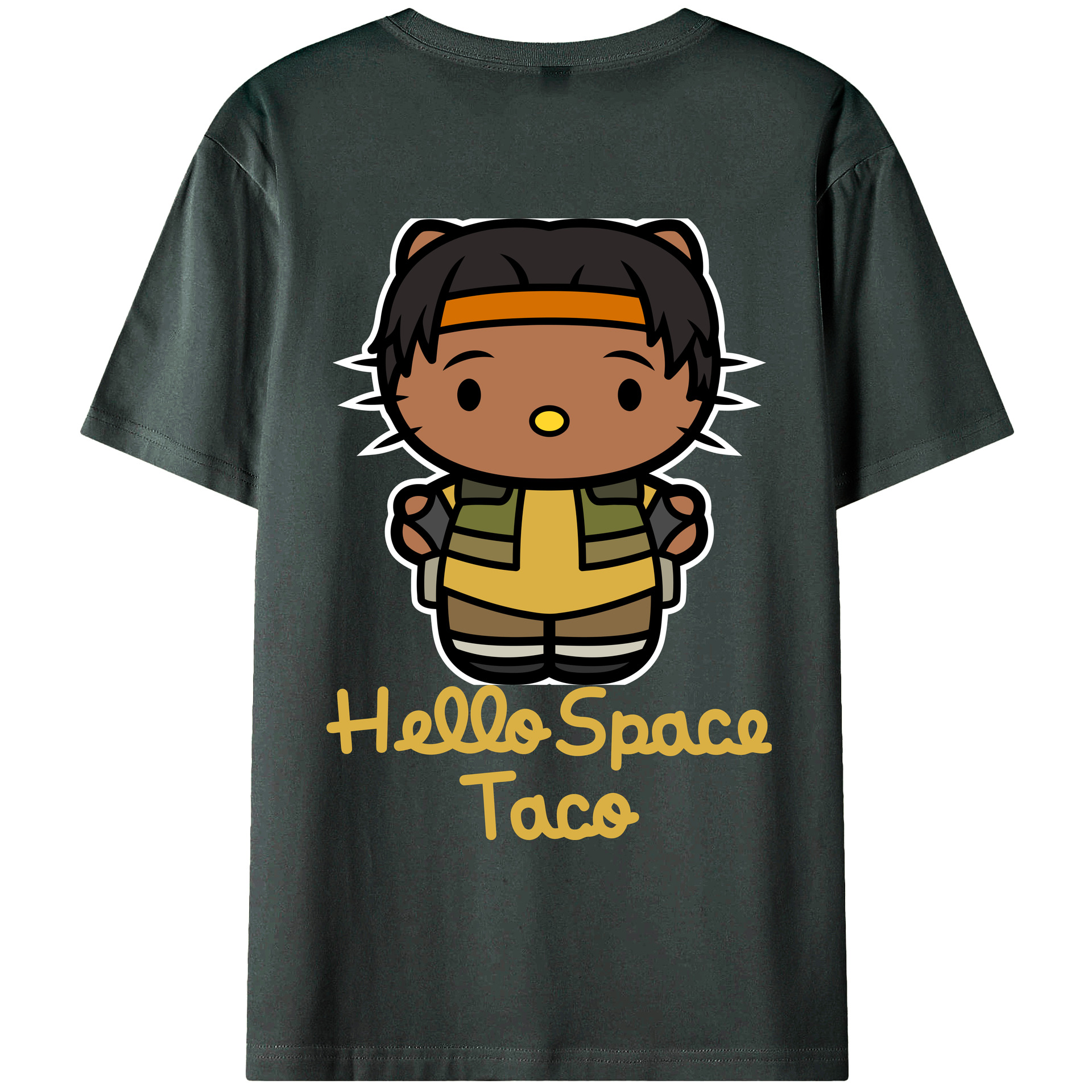 （画像用） Hello Kitty ハローキティ 綿100％ メンズ半袖Tシャツ（バックプリント） 通気性